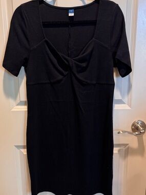 Old Navy Black Twist-Front Mini Dress